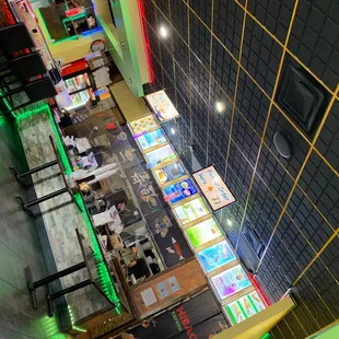 an overhead view of a restaurant