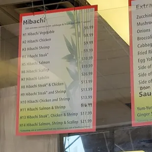 Current menu boards