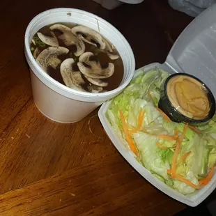 Soup and salad to go