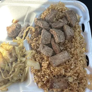 a tray of food
