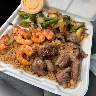 a tray of food