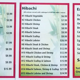menu