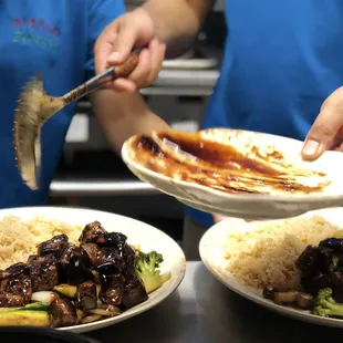 Hibachi steak (well done) -- freshly cooked to order!