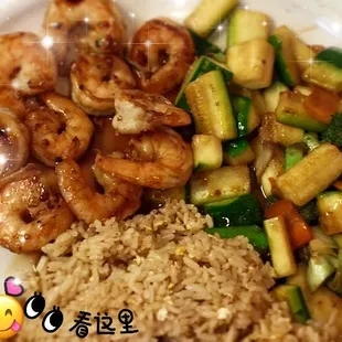 Hibachi Shrimps, veggies, and Fried Rice! YUM!