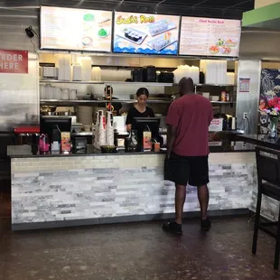 a man ordering food