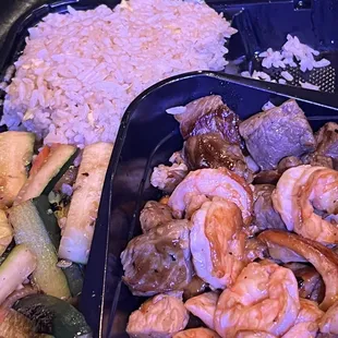 a close up of a tray of food