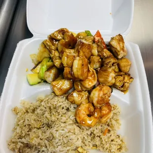 Lunch special hibachi chicken and shrimp