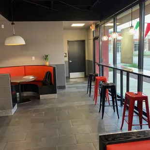 a view of the dining area