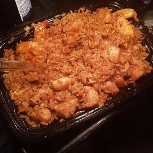 Chicken and shrimp fried rice