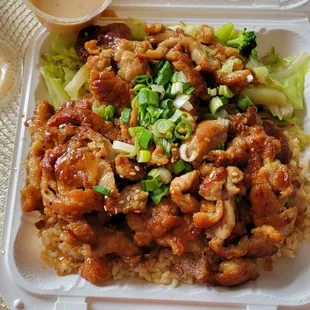 Teriyaki Chicken with brown rice and mixed veggies