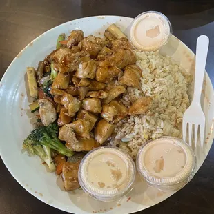 Chicken and yum yum sauce