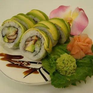 a plate of sushi