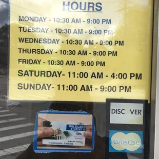 a business hours sign