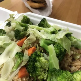Vegetable hibachi with crab Rangoon...yum!