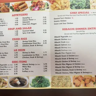 Hibachi Express menu
