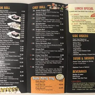 Current menu