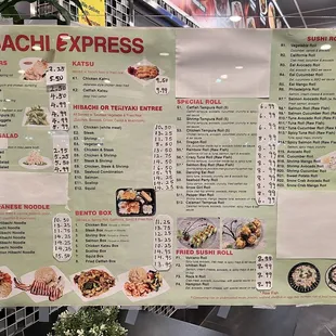 New Menu Prices... photo taken 2/26/22.