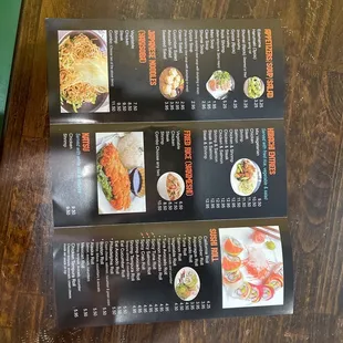 Inside of menu. Updated 5-18-2021