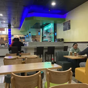 Ample seating and distancing.