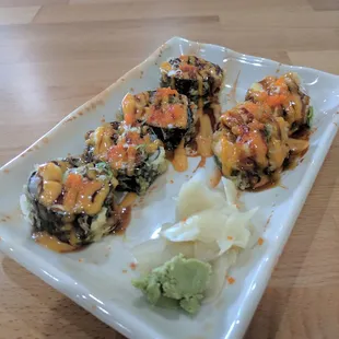 Volcano roll lunch special