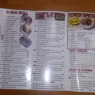 Menu for foodies