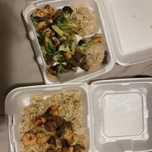 Hibachi Steak and Hibachi Steak, Shrimp and Chicken