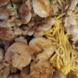 Chicken &amp; Shrimp Teriyaki with noodles