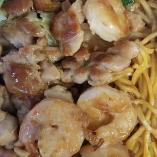 Chicken &amp; Shrimp Teriyaki with noodles