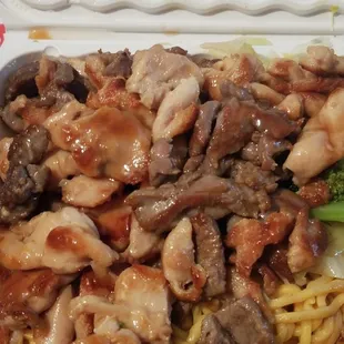 Chicken &amp; Beef Teriyaki with noodles