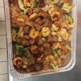 hibachi steak &amp;shrimp yummy yummy！！！