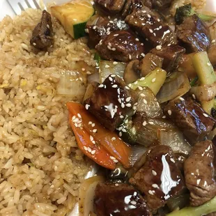 Teriyaki steak it was great !