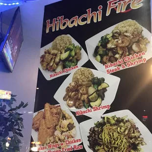 the menu for the restaurant