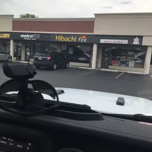 a view of a car's dashboard
