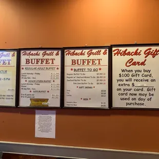 Menu prices