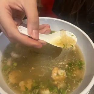 Shrimp noodle soup