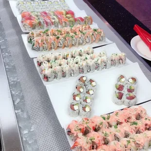 a variety of sushi