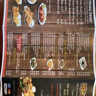 Their new take out menu!