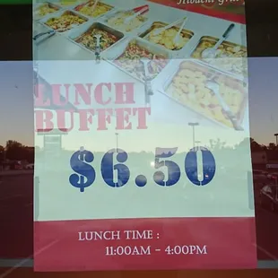 a lunch buffet sign