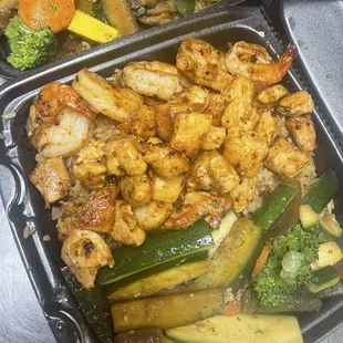 Hibachi plates &amp; sushi tacos