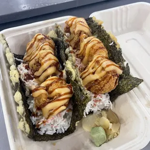 Bang bang shrimp tacos