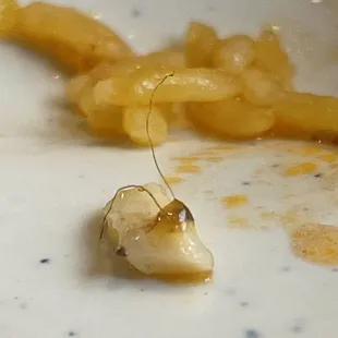 a piece of food left on a plate