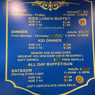 the menu