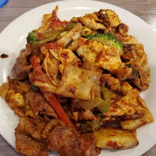 Kimchi chicken and beef fresh stir fry from hibachi
