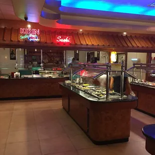 Sushi counter, Hibachi, seafood to deserts