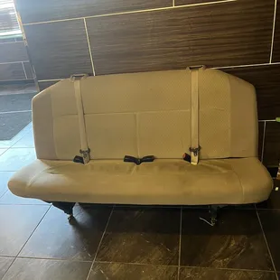 Car parts in the lobby of the restaurant