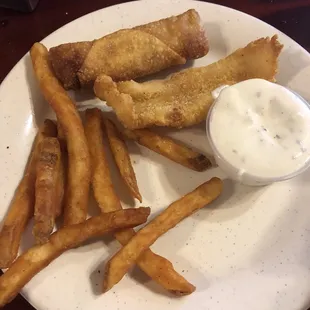Ranch tastes like flippin&apos; cool whip. Like wtf. Something sweet? The fries though? My goodness. A+ on those