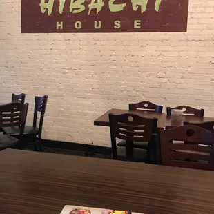 tables and chairs in a restaurant