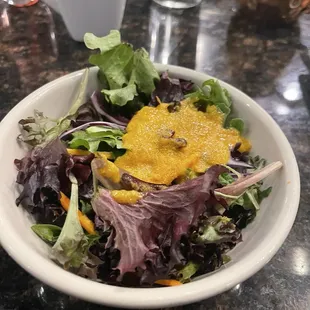 The salad dressing is really delicious