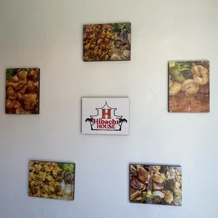 a wall of food