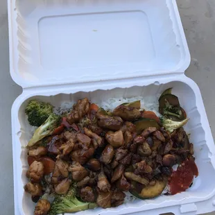 a close up of a container of food